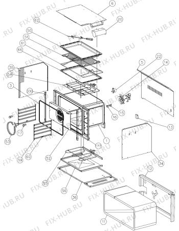 Взрыв-схема плиты (духовки) Gorenje BO935E10X-SA (472638, E90SM) - Схема узла 02