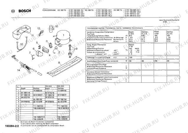 Взрыв-схема холодильника Bosch 0701184507 KS180TG - Схема узла 02
