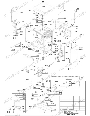 Взрыв-схема посудомоечной машины Beko GSN 1370 X (7616581642) - EXPLODED WIEV (MAIN BADY)