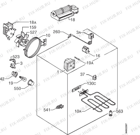 Взрыв-схема плиты (духовки) Zanussi ZSF30W - Схема узла Electrical equipment 268