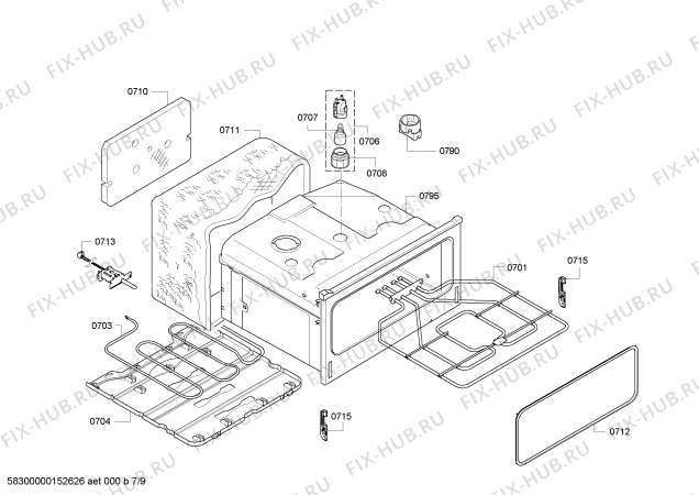 Схема №1 U15E42N0GB с изображением Панель управления для электропечи Bosch 00675067