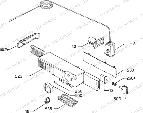 Взрыв-схема холодильника Zanussi DRI45/4 - Схема узла Refrigerator electrical equipment