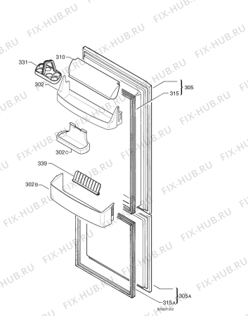 Взрыв-схема холодильника Electrolux ER7826/1B - Схема узла Door 003