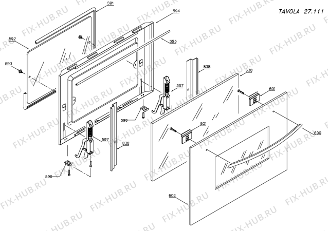 Взрыв-схема плиты (духовки) Gorenje B59MN2 (900000806, B59) - Схема узла 03