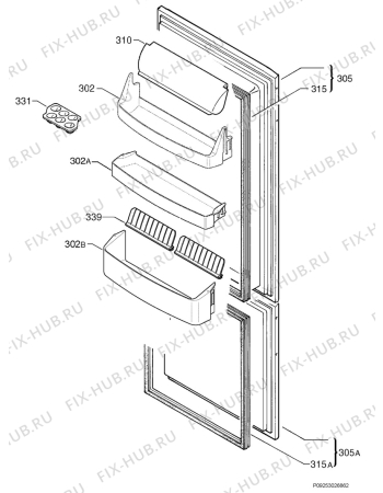 Взрыв-схема холодильника Electrolux ENN28600 - Схема узла Door 003