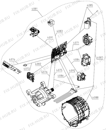 Взрыв-схема стиральной машины Panasonic NA-148XR1 WGN (494609, PS15/P8140) - Схема узла 04