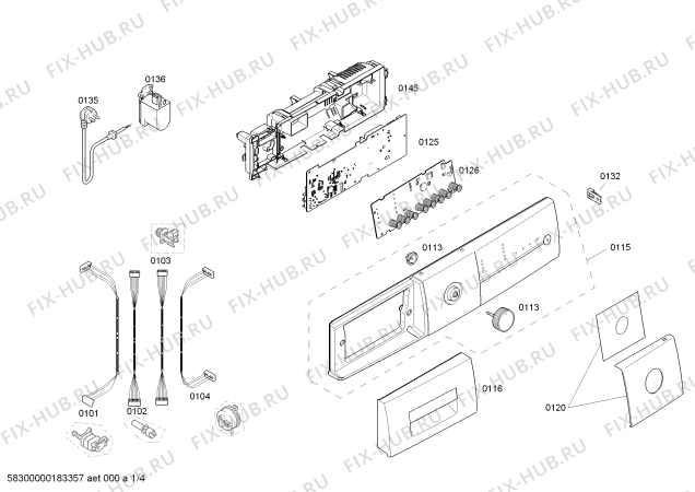 Схема №2 WM14E165SN E 14.16 с изображением Вкладыш в панель для стиралки Siemens 00643482