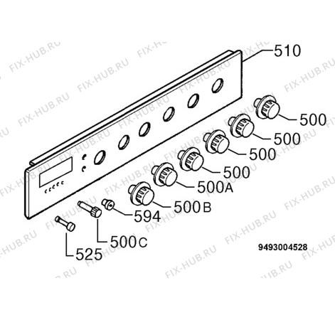 Взрыв-схема плиты (духовки) Privileg 855191_8521 - Схема узла Command panel 037