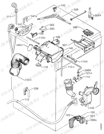Взрыв-схема стиральной машины Rex LI85JN - Схема узла Hydraulic System 272