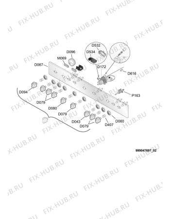 Схема №2 ACM 9416 G/IX с изображением Клавиша для электропечи Whirlpool 482000018813