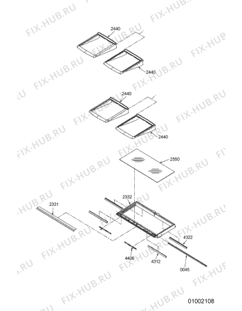 Схема №4 KRBV - 9710  I с изображением Декоративная панель для холодильника Whirlpool 480132101978