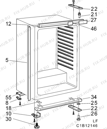 Взрыв-схема холодильника Husqvarna Electrolux QR79W - Схема узла C10 Cabinet