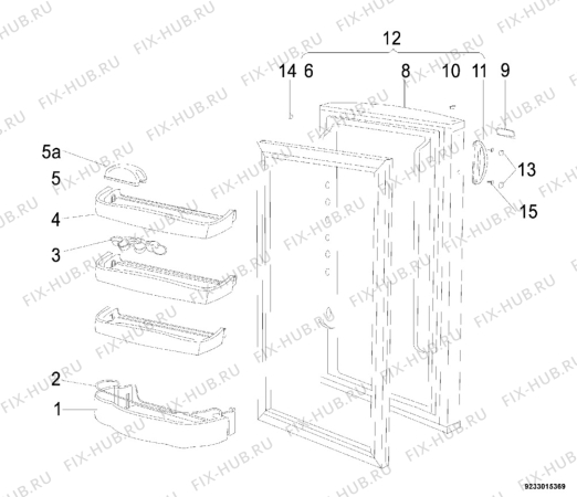 Взрыв-схема холодильника Elektro Helios KS2840 - Схема узла Door 003