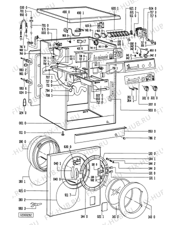 Схема №1 WA 2384/1-WS-D с изображением Обшивка для стиралки Whirlpool 481245918171