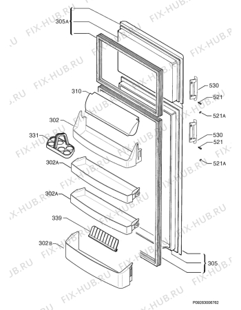 Взрыв-схема холодильника Electrolux ERA3260 - Схема узла Door 003