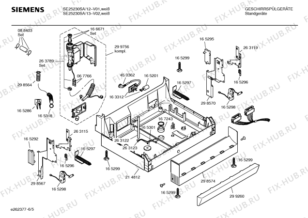 Схема №2 SE25262 JOKER с изображением Передняя панель для посудомойки Siemens 00350193