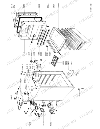 Схема №1 WRT 10 с изображением Часть корпуса для холодильной камеры Whirlpool 481244011037