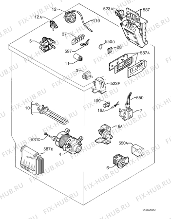 Взрыв-схема стиральной машины Electrolux EWF14108W - Схема узла Electrical equipment 268