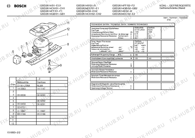 Взрыв-схема холодильника Bosch GSD2614 - Схема узла 02
