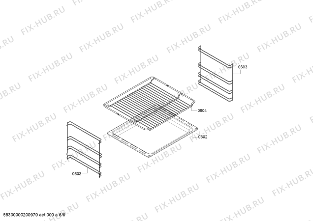 Взрыв-схема плиты (духовки) Bosch HBN211B6R - Схема узла 06