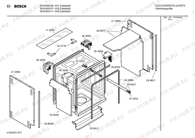Взрыв-схема посудомоечной машины Bosch SHI4305 - Схема узла 03