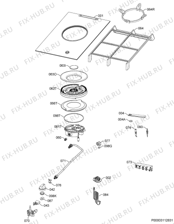 Схема №1 HC411521GB с изображением Пламярассекатель для плиты (духовки) Aeg 140025990031
