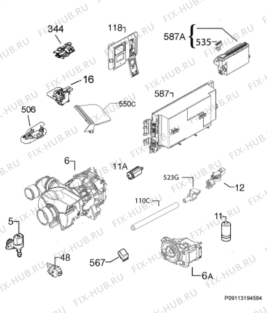 Взрыв-схема посудомоечной машины Electrolux TT903R5 - Схема узла Electrical equipment 268