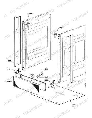 Взрыв-схема плиты (духовки) Electrolux GHL2-4SW - Схема узла Outer Casing