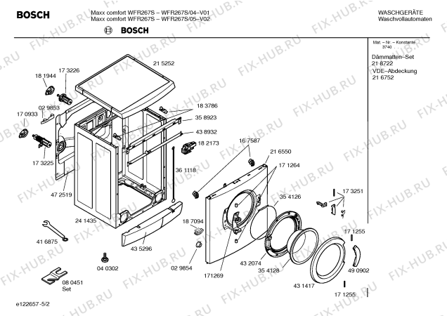 Схема №2 WFR267S Maxx comfort WFR267S с изображением Инструкция по установке и эксплуатации для стиралки Bosch 00585441