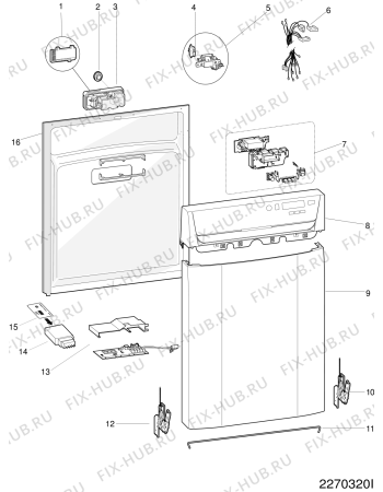 Взрыв-схема посудомоечной машины Hotpoint SDD910X (F068900) - Схема узла
