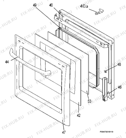 Взрыв-схема плиты (духовки) Zanussi ZCV511N - Схема узла Section 3