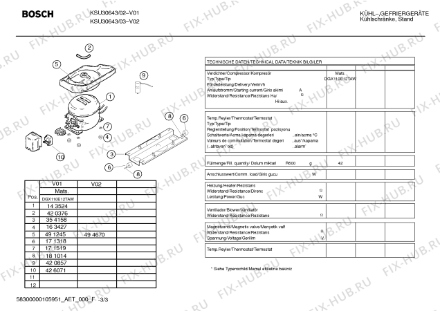 Схема №1 KSU30643 с изображением Панель управления для холодильника Bosch 00440178