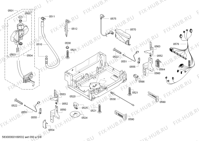 Взрыв-схема посудомоечной машины Siemens SN65M089EU TP3 - Схема узла 05