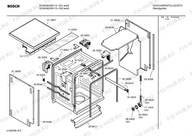 Схема №2 SGS6902RK с изображением Инструкция по эксплуатации для посудомоечной машины Bosch 00521430