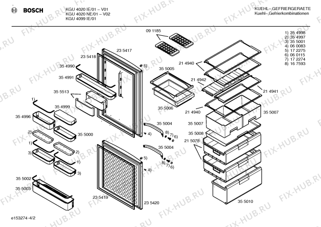Схема №3 KGU4020NE с изображением Декоративная рамка для холодильника Bosch 00354990