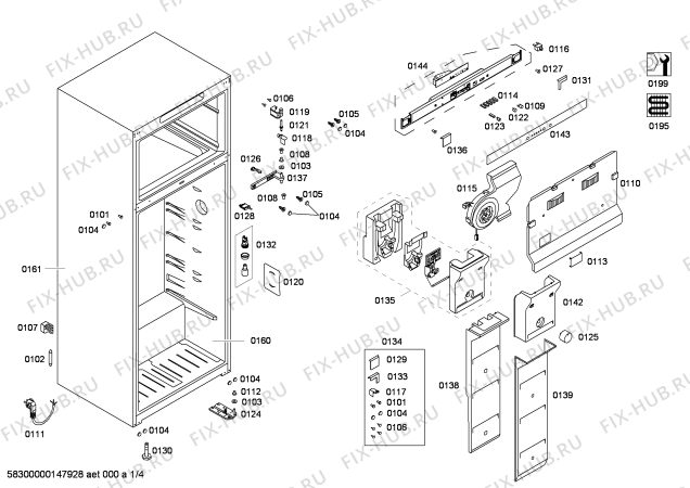 Схема №2 KDN40X70 с изображением Дверь для холодильной камеры Bosch 00710258