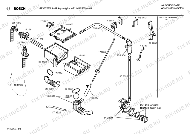 Схема №3 WFL1442II Maxx WFL 1442 Aquavigil с изображением Инструкция по установке и эксплуатации для стиральной машины Bosch 00584402