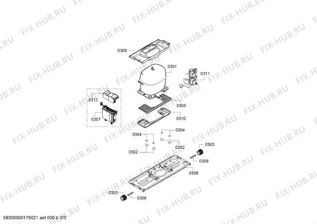 Взрыв-схема холодильника Siemens KG36EBW41 Siemens - Схема узла 03