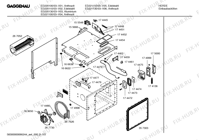 Схема №1 ED221130 с изображением Инструкция по эксплуатации Gaggenau для плиты (духовки) Bosch 00525124