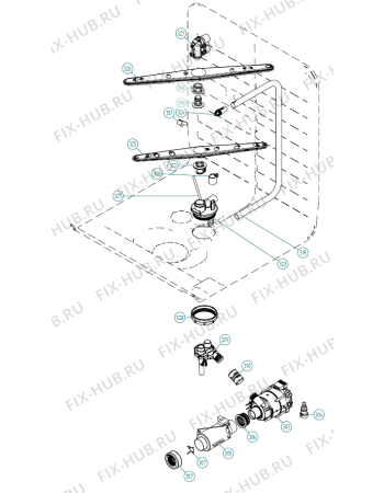 Взрыв-схема посудомоечной машины Asko D5233 XL US   -SS (341322, DW70.3) - Схема узла 03