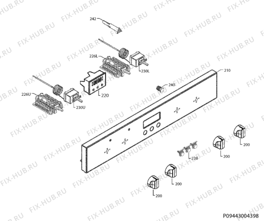 Взрыв-схема плиты (духовки) Zanussi ZOD35517DX - Схема узла Command panel 037