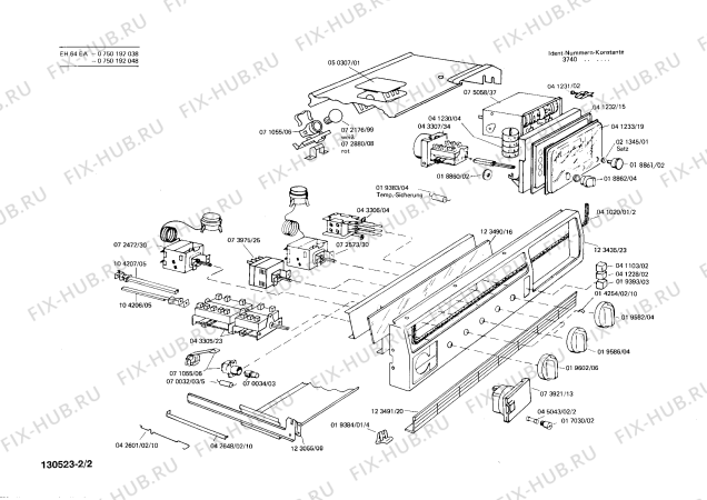 Схема №2 0750192048 EH64EA с изображением Терморегулятор для духового шкафа Bosch 00043344