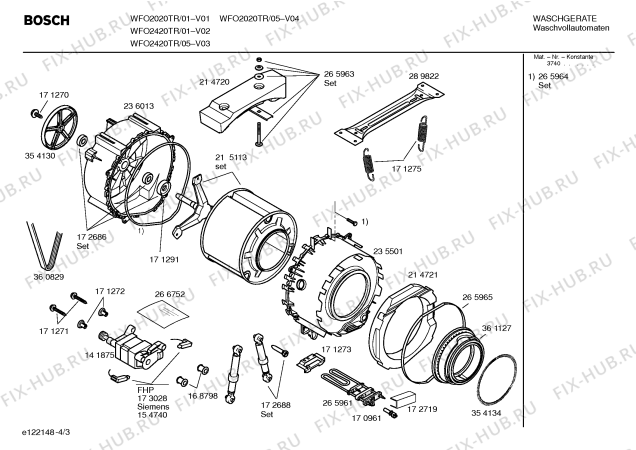 Схема №2 WFO2020TR Bosch Maxx WFO 2020 с изображением Корпусная деталь Bosch 00214121