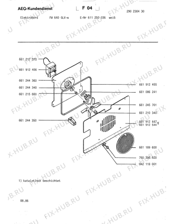 Взрыв-схема плиты (духовки) Aeg FW 640 GLV W - Схема узла Section4