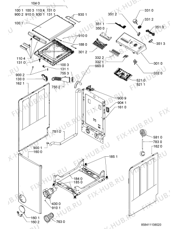 Схема №1 WOR16124IT с изображением Декоративная панель для стиралки Whirlpool 481010522529