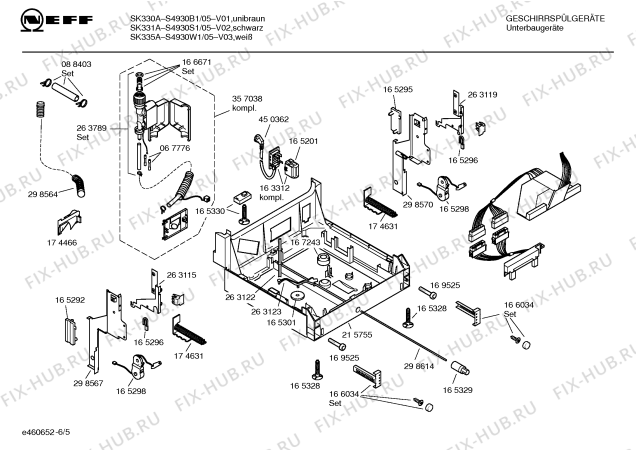 Взрыв-схема посудомоечной машины Neff S4930W1 - Схема узла 05