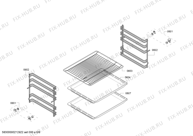 Взрыв-схема плиты (духовки) Bosch HKN39A020W - Схема узла 06