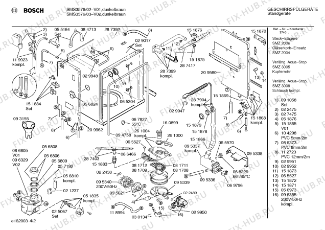 Схема №2 SMS3576 с изображением Панель для электропосудомоечной машины Bosch 00289001