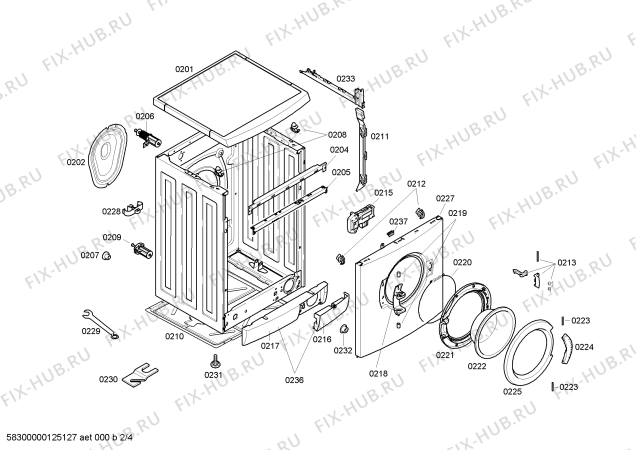 Схема №2 WM09E260HK с изображением Панель управления для стиралки Siemens 00664065