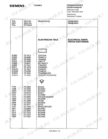 Схема №2 FC209K4 с изображением Инструкция по эксплуатации для жк-телевизора Siemens 00530883